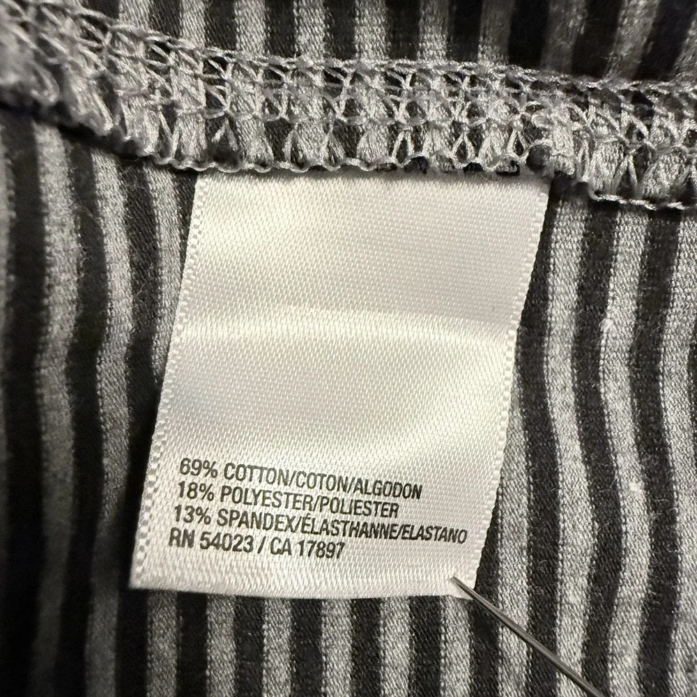 Old Navy Pull On Pencil Mini Skirt Women L 12 14 Stripe Black Gray Jersey Knit